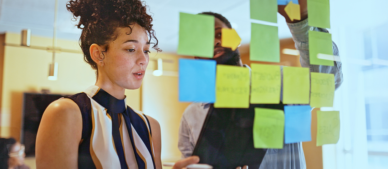 woman planning marketing campaign