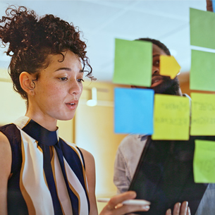 woman planning marketing campaign