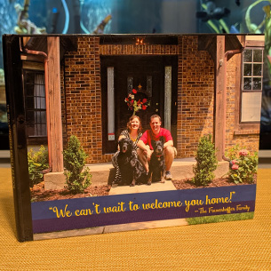 Adoption Life Book standing on a table