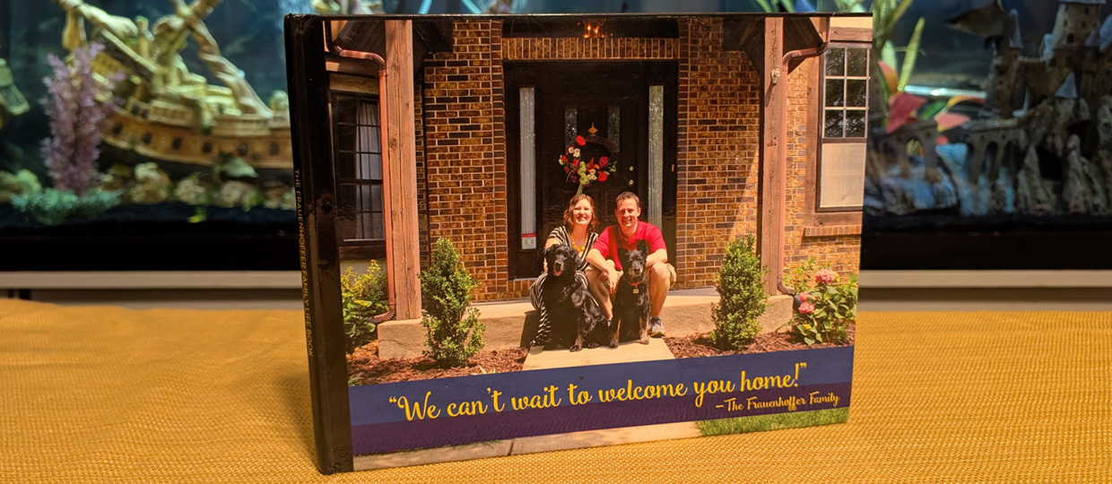 Adoption Life Book standing up on a table