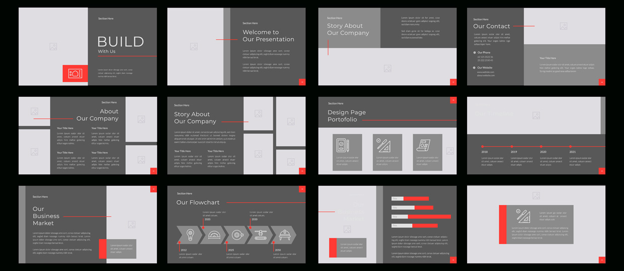 Array of sample template visuals