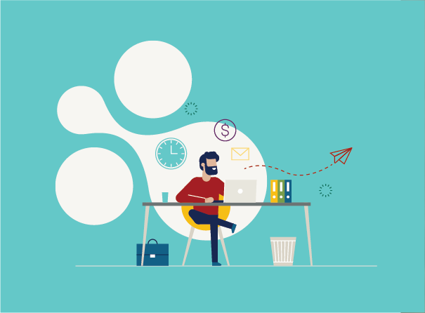 Illustration of a character sitting at a desk