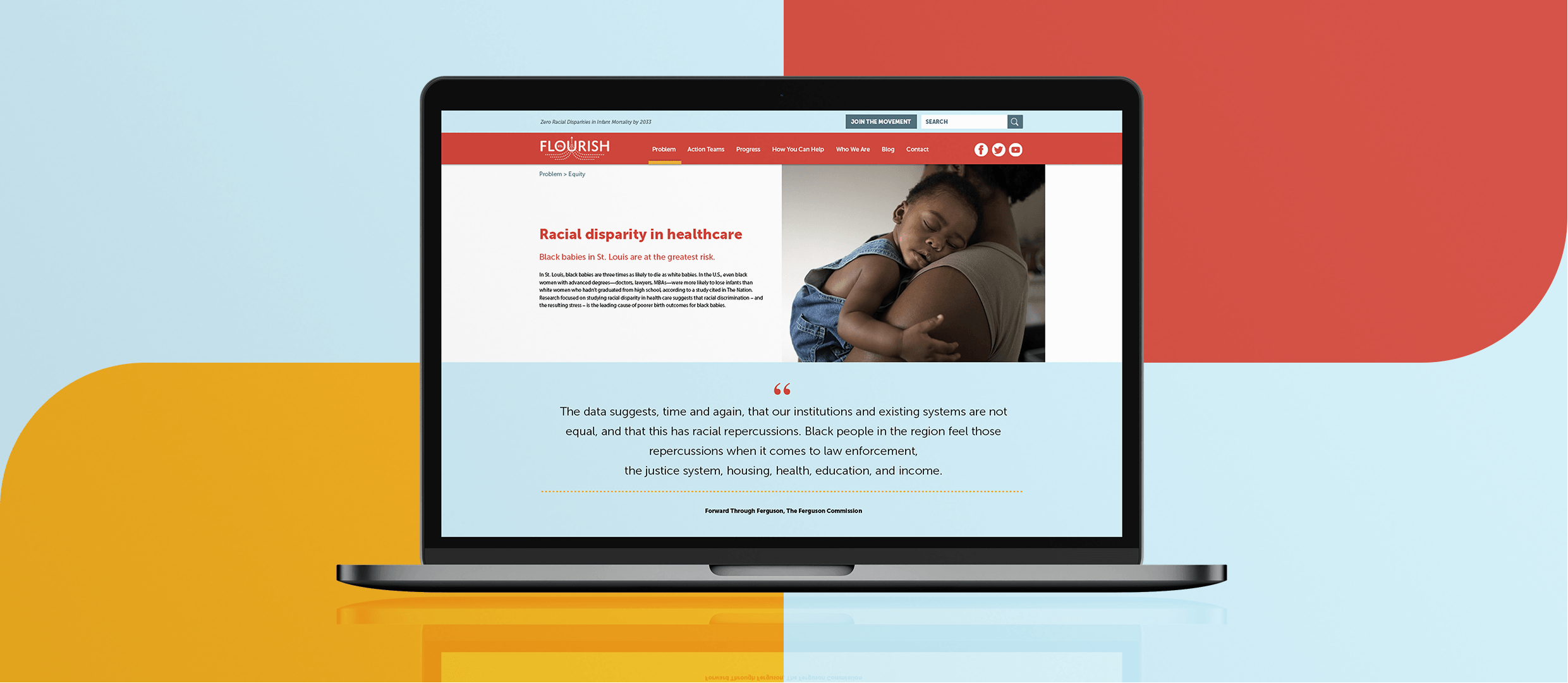 Website mockup on laptop
